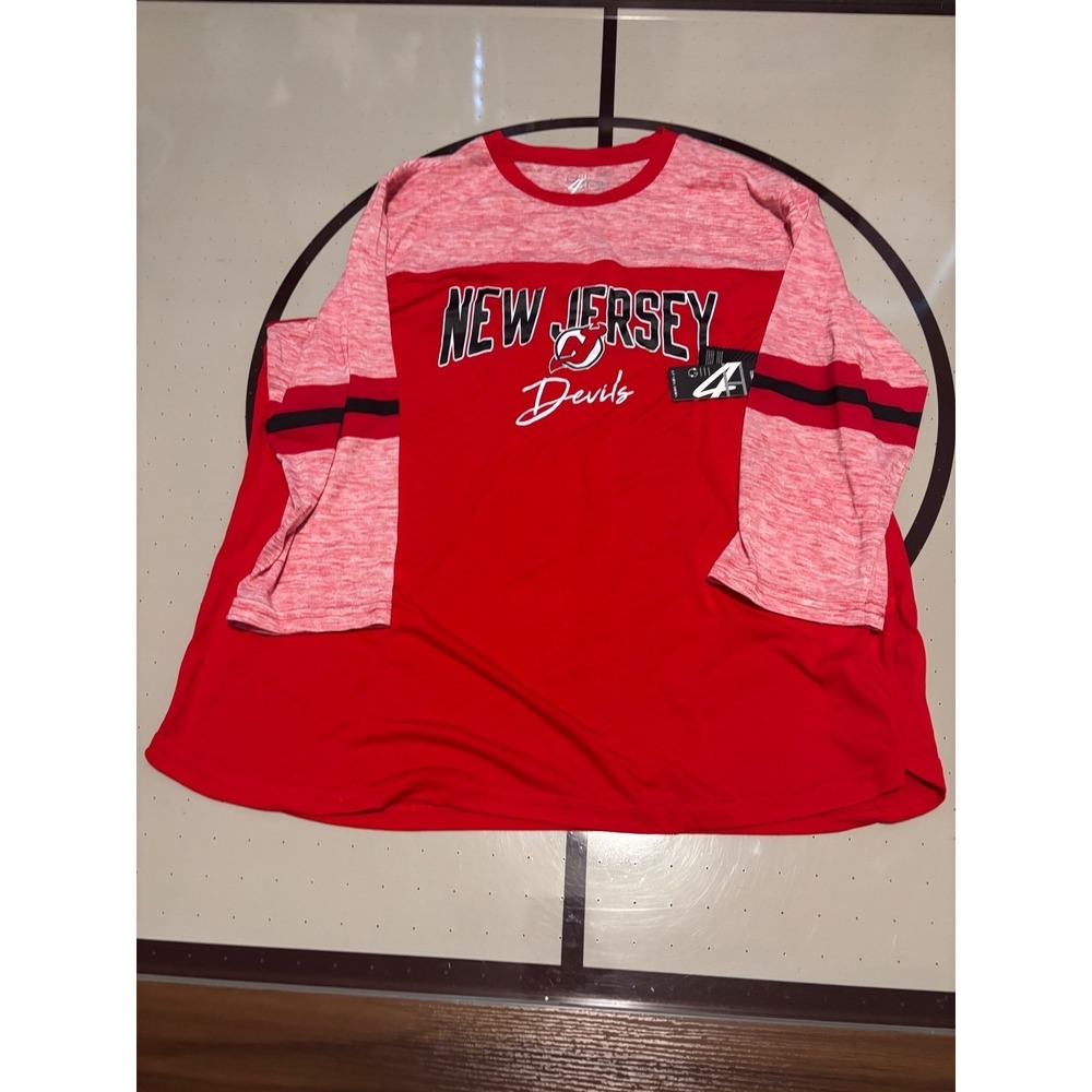 172 GIII 4Her New Jersey Devils NHL Womens XXL Red  Dye Long Sleeve TShirt NWT